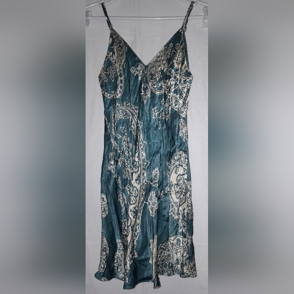 Zara Women's Teal and Cream Colored Slip Dress Size M - Picture 3 of 3